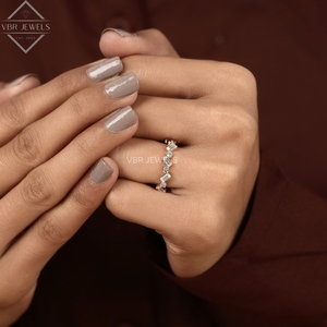 Bague de luxe géométrique en diamant, or jaune, taille baguette et ronde, pour mariage, anniversaire, fournisseur de bijoux pour femme, cadeau - Product Image 5