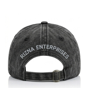 Gorra de Béisbol RIZNA de Mezclilla Twill, 6 Paneles, Ajustable, Unisex, Estilo Casual Vintage, Lavada, con Logotipo Bordado en 3D en el Panel Frontal, Azul, Algodón, Metal - Product Image 3