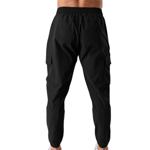 Pantalones Cargo Negros para Hombre, Ligeros, Deportivos, Corte Ajustado, con Múltiples Bolsillos, Logotipo Personalizado OEM, Suministro al por Mayor - Product Image 3