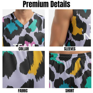 Ensemble de maillots de basket-ball unisexes sublimés, maillot et short assortis, tenue de club respirante pour équipe. - Product Image 5