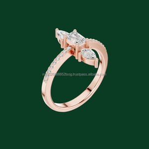 Anillo de compromiso de oro de 14 quilates con ajuste de Halo oculto - Product Image 1