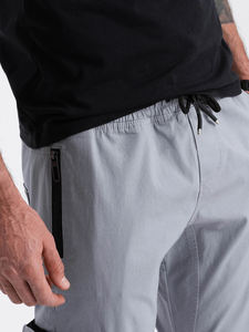 Pantalon cargo homme de qualité supérieure, best-seller, 100% coton, respirant, avec cordon de serrage, bas élastique, poche latérale, effet délavé. - Product Image 3