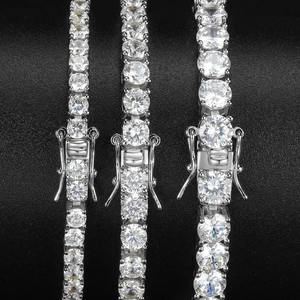 925 Sterling Silver Moissanite Tennis Bracelet Brilliant Cut Iced Luxury for Women <b>Men</b> Gift Party Wedding Engagement Anniversary - Product Image 4