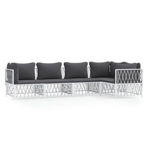 Set Lounge da Giardino Bianco e Grigio Scuro - Product Image 2