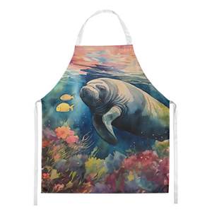 Large Multicolor Unisex Manatee Kitchen <b>Apron</b> <b>for</b> <b>Cooking</b> Baking Crafts Gardening-Adult Women and Men - Product Image 1