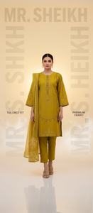 Trajes de verano listos para usar de talla grande para mujer, trajes de tela de algodón listos para usar, ropa de mujer, trajes de tela de algodón listos para usar con bordados. - Product Image 2