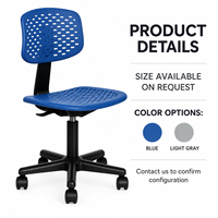 Chaise de bureau moderne sans accoudoirs en PP perforé, réglable en hauteur, pivotante, pour tâches variées