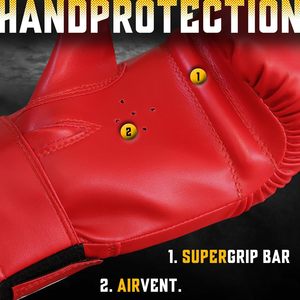 Gants de boxe en cuir PU Farabi en gros, gants d'entraînement d'arts martiaux à doigts entiers avec fermeture auto-agrippante, équipement de combat couleur unie pour MMA et boxe - Product Image 3