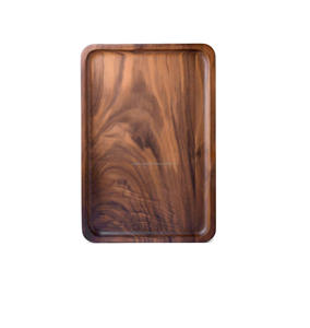 Plateau de rangement en bois de noyer personnalisé avec poignées, plateau organisateur de luxe pour table basse, salle de bain, coiffeuse, décoration de bureau - Product Image 1