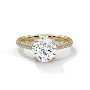 แหวนเพชรทองคำ 14K เพชรเพาะเลี้ยงในห้องปฏิบัติการ แหวนทองคำแท้ 18K สำหรับผู้หญิง สไตล์คลาสสิก รับรองโดย IGI แหวนหมั้น แหวนครบรอบ - Product Image 2
