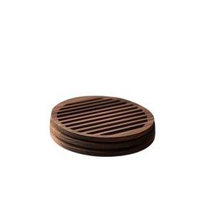 Round Wooden Coaster Set Of 6 For Dining Table <b>Heat</b> And Water Mark Resistance - Product Image 2