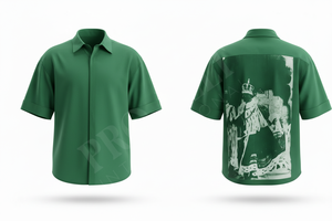 เสื้อเชิ้ตแขนสั้นพิมพ์ลายดีไซน์มงกุฎแบบกำหนดเอง ระบายอากาศได้ดี สำหรับผู้ชาย สไตล์วินเทจลำลอง เสื้อผ้า OEM ODM สำหรับงานปาร์ตี้ - Product Image 3