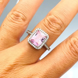 Handmade 925 Sterling <b>Silver</b> Pink Quartz Jewelry <b>Set</b> <b>Ring</b> Earrings Necklace Natural Crystal Elegant Gift For Women - Product Image 2