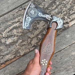 High Quality Industrial Stainless Steel Damascus Flat Backed Handmade OBM ZA DAMASCUS MAKERS Pizza Cutter <b>Axe</b> Head Rose <b>Wood</b> - Product Image 1