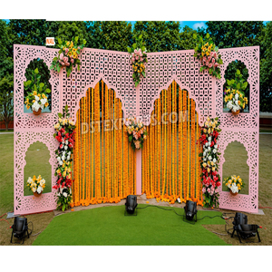 Moroccan Jali Work White Stage Decor <b>Frames</b> Buy Elegant Mehendi Stage Decor Setup Premium Jharokha-Style Metal <b>Backdrop</b> Panels - Product Image 6