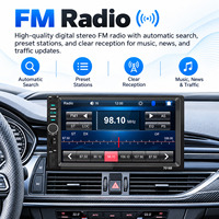 HANTUE 7 Zoll Universal Auto-Multimediaplayer HD-Touchscreen Autoradio mit CarPlay Android Auto Rückfahrkamera FM USB