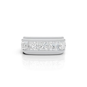 Luxury <b>Mens</b> Brilliant Cut Moissanite Rhodium Plated 925 <b>Sterling</b> <b>Silver</b> Iced Cocktail <b>Ring</b> Brilliant Lab Created Diamond Stones - Product Image 1
