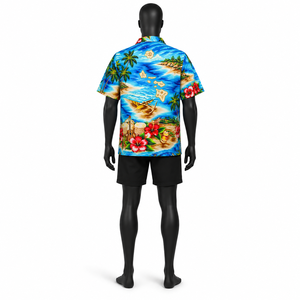 Wholesale Custom Polynesian Tribal Print Short Sleeve Button-Up <b>Hawaiian</b> Tropical <b>Shirt</b> for <b>Men</b> - Product Image 4