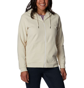 Sweat-shirt à capuche zippé pour femme, en molleton de coton uni, avec logo personnalisé, vente en gros, décontracté, couleur unie, crème, coupe oversize - Product Image 2