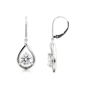 Pear Moissanite <b>Leverback</b> <b>Earrings</b> 925 Sterling Silver Luxury Iced Out Fashion Jewelry for Women Gift - Product Image 1