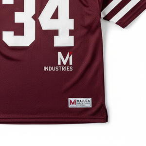 Camiseta de Fútbol Americano para Hombre, Color Granate, Cuello en V, Manga Corta, Número 34, Malla Transpirable, Corte Regular, Ropa Deportiva para Adultos - Product Image 2