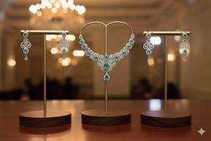 Conjunto de collar de latón macizo de alta demanda con pendientes para mujer, joyería étnica nupcial para fiestas, disponible para la venta. - Product Image 3