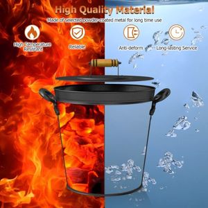 Contenitore per cenere di carbone domestico con impugnature laterali per caminetto e bracieri - Product Image 5