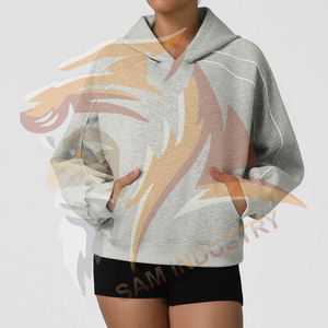 Custom Casual Heavyweight Oversized Hoodie Women 100% Cotton Breathable Eco-Friendly Streetwear <b>Drop</b> Shoulder Hoodies - Product Image 4