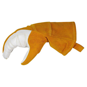 Gants de sécurité robustes en cuir croûte de vachette renforcé pour soudage TIG, résistants à l'abrasion et à la chaleur, pour travaux de construction - Product Image 6