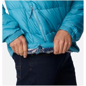 Unisex Puffer Jacket OEM Custom <b>Warm</b> Hooded Front Patchwork Stand <b>Waterproof</b> Breathable High Street Style Winter Casual Quilted - Product Image 5