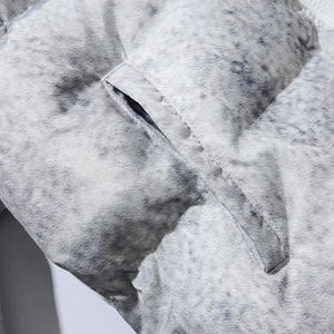 Unisex Gradient Color Puffer <b>Jacket</b> Batwing Sleeve Stand Collar Zipper Closure Windproof Thick Winter Coat Casual Style - Product Image 3