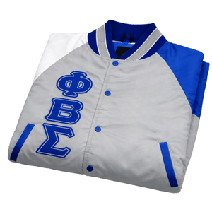Chaqueta Bomber Gris Phi Beta Sigma, Ropa de Fraternidad Griega con Diseño Clásico, Comodidad Premium y Ajuste Elegante - Product Image 6
