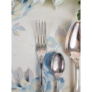 Rust Resistant Wedding Tableware Vintage Silver Plated <b>Flatware</b> <b>Set</b> With Ornate Handles Fork Spoon Knife - Product Image 2