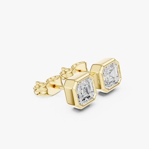 Pendientes de Diamante Cultivado en Laboratorio con Corte Asscher de 1.5CTW, Engastados en Oro Amarillo de 9K, Joyería Fina al por Mayor OEM - Product Image 4