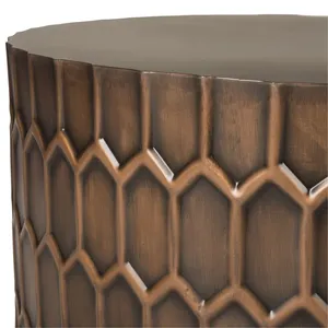 Patio Metal Coffee <b>Table</b> with Decorative Iron Frame Outdoor Living FurnitureMinimalist Slim Profile <b>Console</b> <b>Table</b> with <b>Gold</b> - Product Image 2