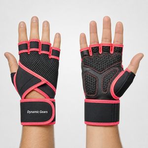 Fingerless Neoprene Heavy-Duty Comfortable <b>Weight</b> Lifting Gym Training <b>Gloves</b> Hand Grips Non-Slip Bodybuilding Adjustable - Product Image 5