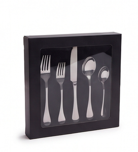 Ensemble de couverts en acier inoxydable, design minimaliste, finition miroir haute brillance, compatible lave-vaisselle, pour la maison et les cafés. - Product Image 6