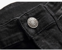 Pantalones Vaqueros de Hombre Slim Fit de Cintura Alta, Transpirables, Sólidos, Formales, Rotos, Desgastados, de Moda Casual