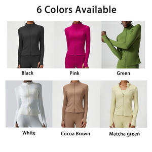 Vêtements de fitness pour femmes, hauts de yoga sans couture, couleurs unies, manches longues, crop tops de sport, ensembles de yoga respirants et à séchage rapide - Product Image 1