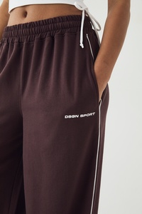 Pantalones Deportivos Anchos Marrones para Mujer, de Poliéster y Algodón, Casuales, con Logotipo Personalizado, Proveedor OEM - Product Image 4