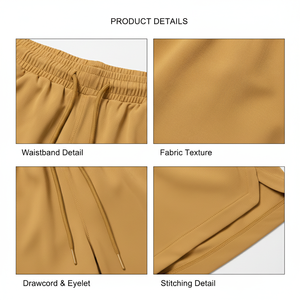 Pantalones Cortos Deportivos de Secado Rápido 2 en 1 de Doble Capa para Hombre, Cintura Media, para Gimnasio, Entrenamiento, Running, Fitness, Personalizables - Product Image 6