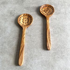Forest Harvest Wooden Kitchen Utensil Set With <b>Storage</b> Holder Hand Polished Durable Minimalist Design For <b>Camping</b> Use Server - Product Image 5