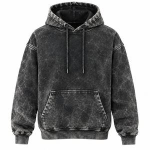 Sweat à capuche en molleton surdimensionné, brodé sur mesure, effet délavé et usé |   Fabricant de sweats à capuche en coton premium pour hommes, style streetwear - Product Image 1
