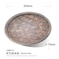 Assiette ronde en mélamine de 11, 12 et 14 pouces, motif imitation bambou, passe au lave-vaisselle, incassable, plateau de service pour restaurant de fondue