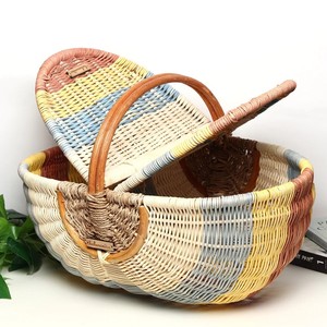 Small rattan hamper cheap cost wholesale eco friendly fiber <b>baskets</b> picnic <b>basket</b> <b>with</b> <b>lid</b> and handle - Product Image 4