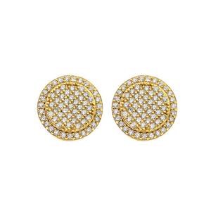 Boucles d'oreilles rondes en argent Sterling 925, diamant Moissanite, bijoux de luxe scintillants, cadeau pour femmes et hommes, vente en gros à la mode - Product Image 1
