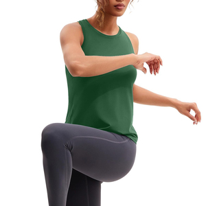 Women's Green Sleeveless <b>Tank</b> <b>Top</b> Solid Color Crew Neck <b>Knitted</b> Casual Wear Breathable Spandex Polyester - Product Image 5