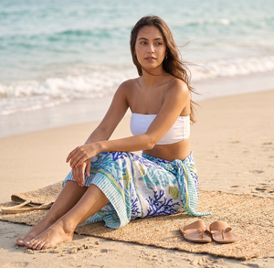 Sarong indien traditionnel imprimé en coton indigo, paréo de plage pour femme, élégant sarong de plage en coton bleu à imprimé floral, maillot de bain - Product Image 4