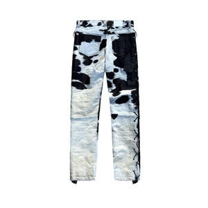 Men's High Waist Tie Dye Denim <b>Pants</b> Casual Straight Fit Bleach Stone Wash Cotton Trousers <b>Summer</b> Style Button Fly - Product Image 2
