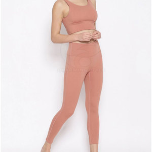 Comfortable Athletic Wear High Waist Yoga Leggings And <b>Padded</b> Sports Bra For Gym Fitness And <b>Running</b> - Product Image 4